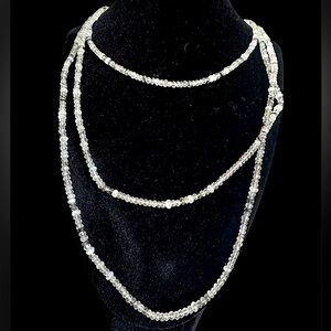 Moonstone Rock Crystal & Agate Opera Length Victorian Fob Necklace Signed